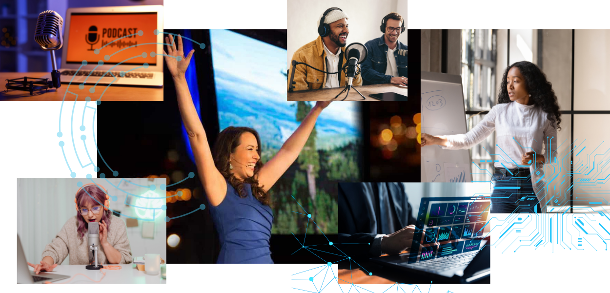 Experts and thought leaders creating content - podcasters, speakers, presenters, and consultants